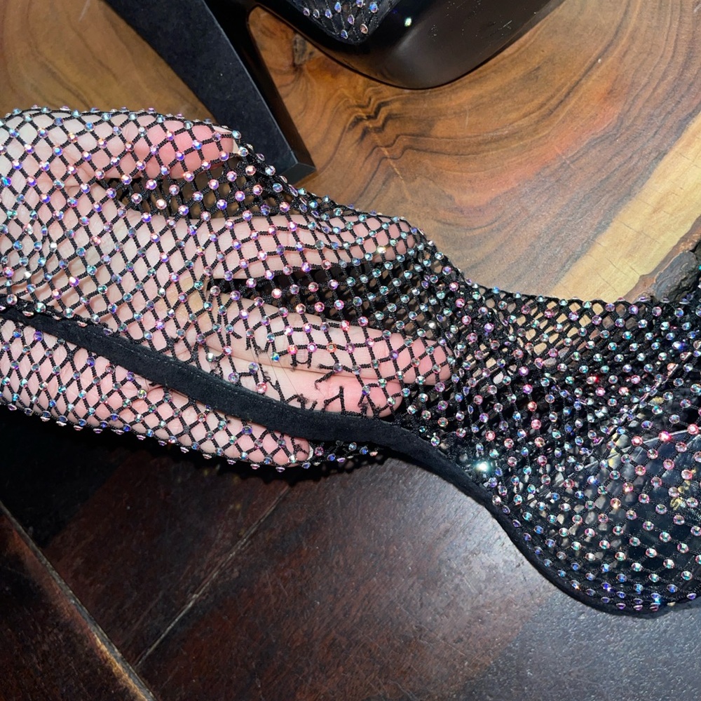 Saint Laurent Koller Rhinestone Mesh Boots - Picture 5 of 8